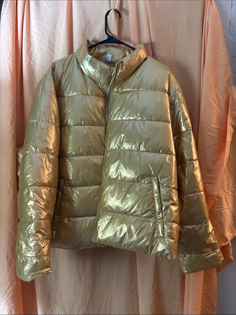 Time and Tru Metallic Gold Puffer Jacket